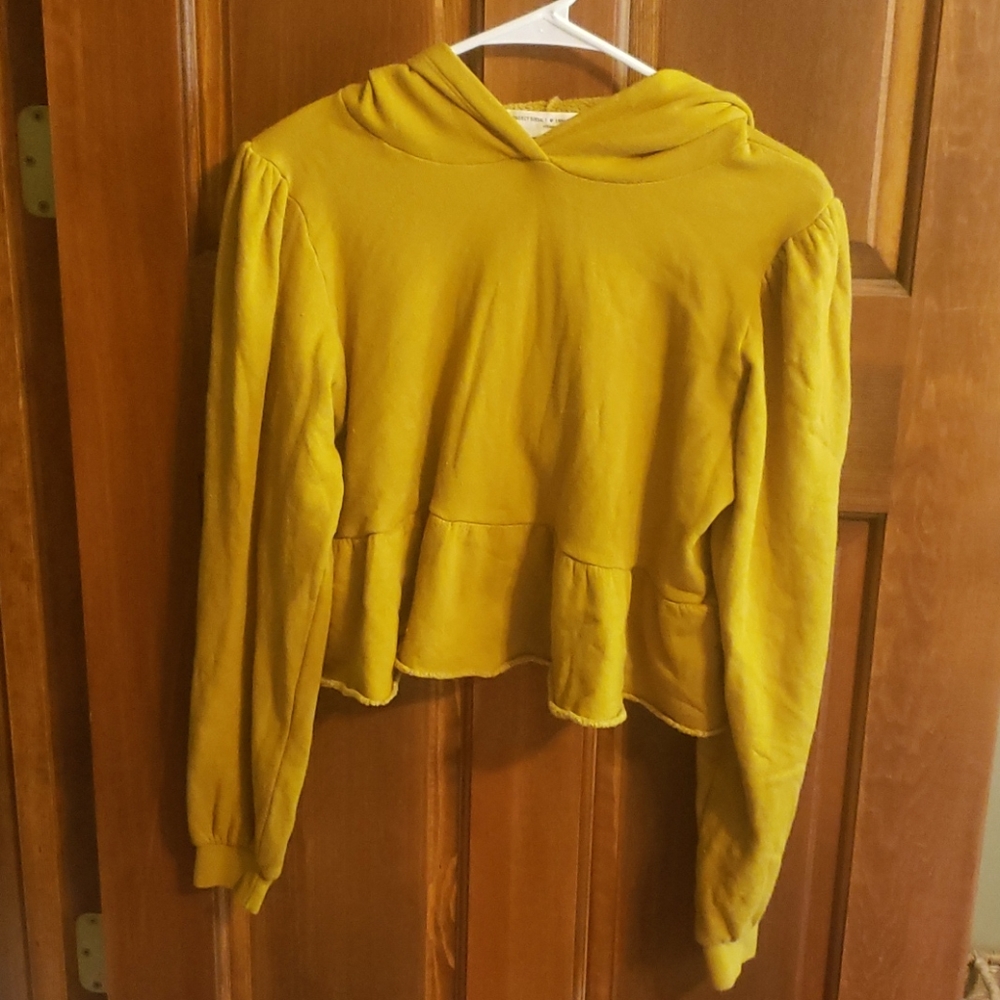 Urban outfitters cropped peplum hoodie